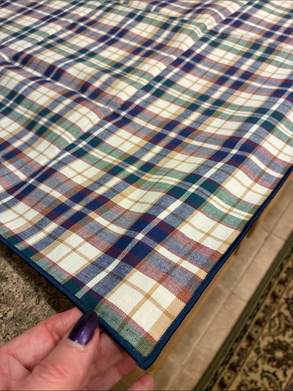 Longaberger Woven Traditions Plaid Fabric Square SMELLS MUSTY